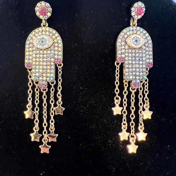 Betsey Johnson evil eye dangle earrings NWT - Picture 5 of 5